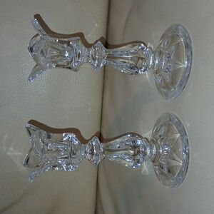 Beautiful  Crystal Tulip Candleholders.